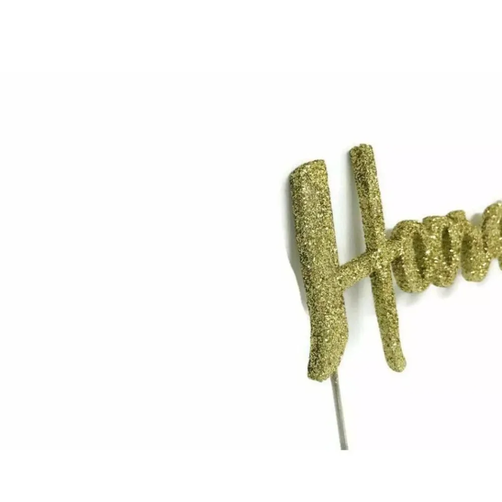Hooray Cake Topper Gold Glitter Cake Topper Celebration Cake Topper Wedding Cake